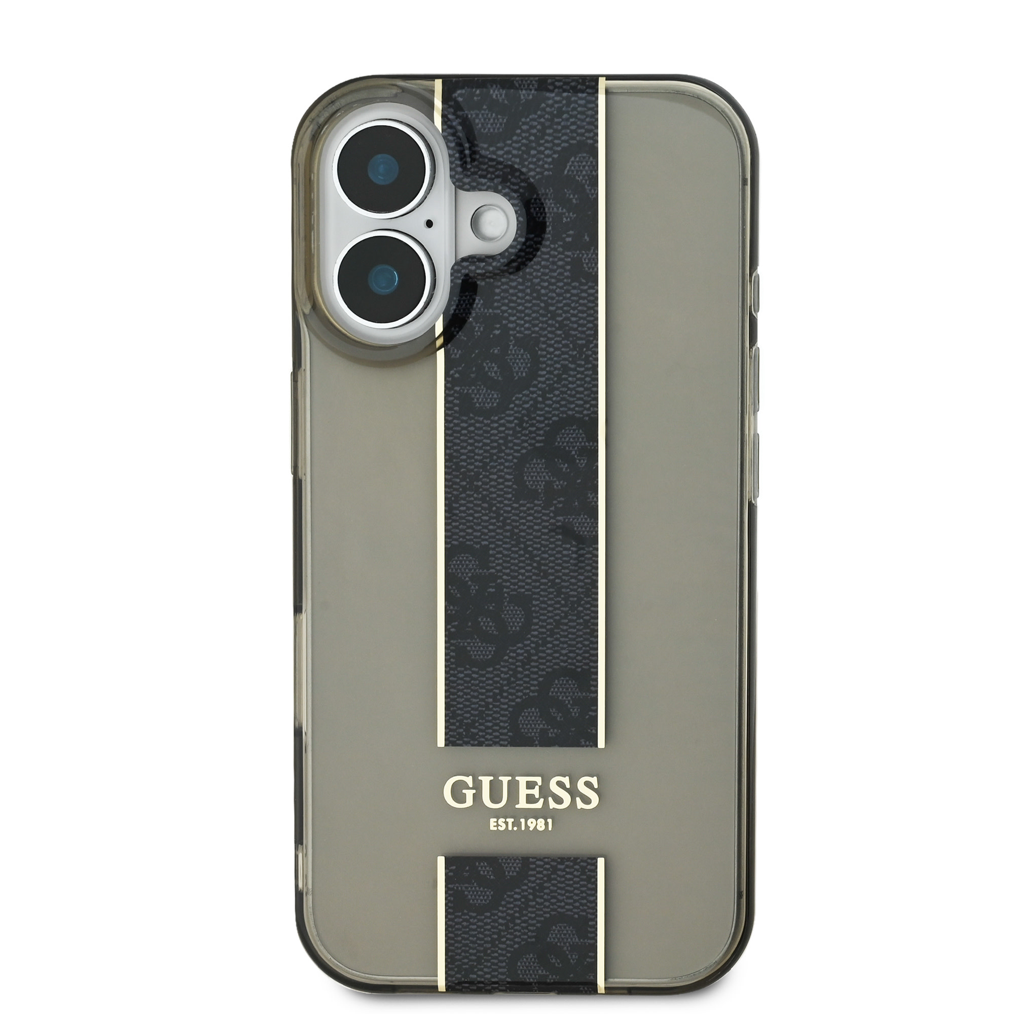 Guess Guess iPhone 16 Backcover hoesje IML 4G Stripe - Zwart, foto 2 van 6
