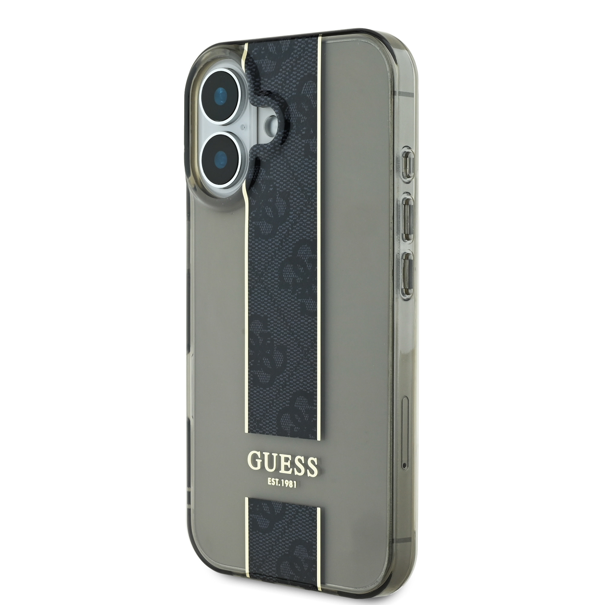 Guess Guess iPhone 16 Backcover hoesje IML 4G Stripe - Zwart, foto 3 van 6