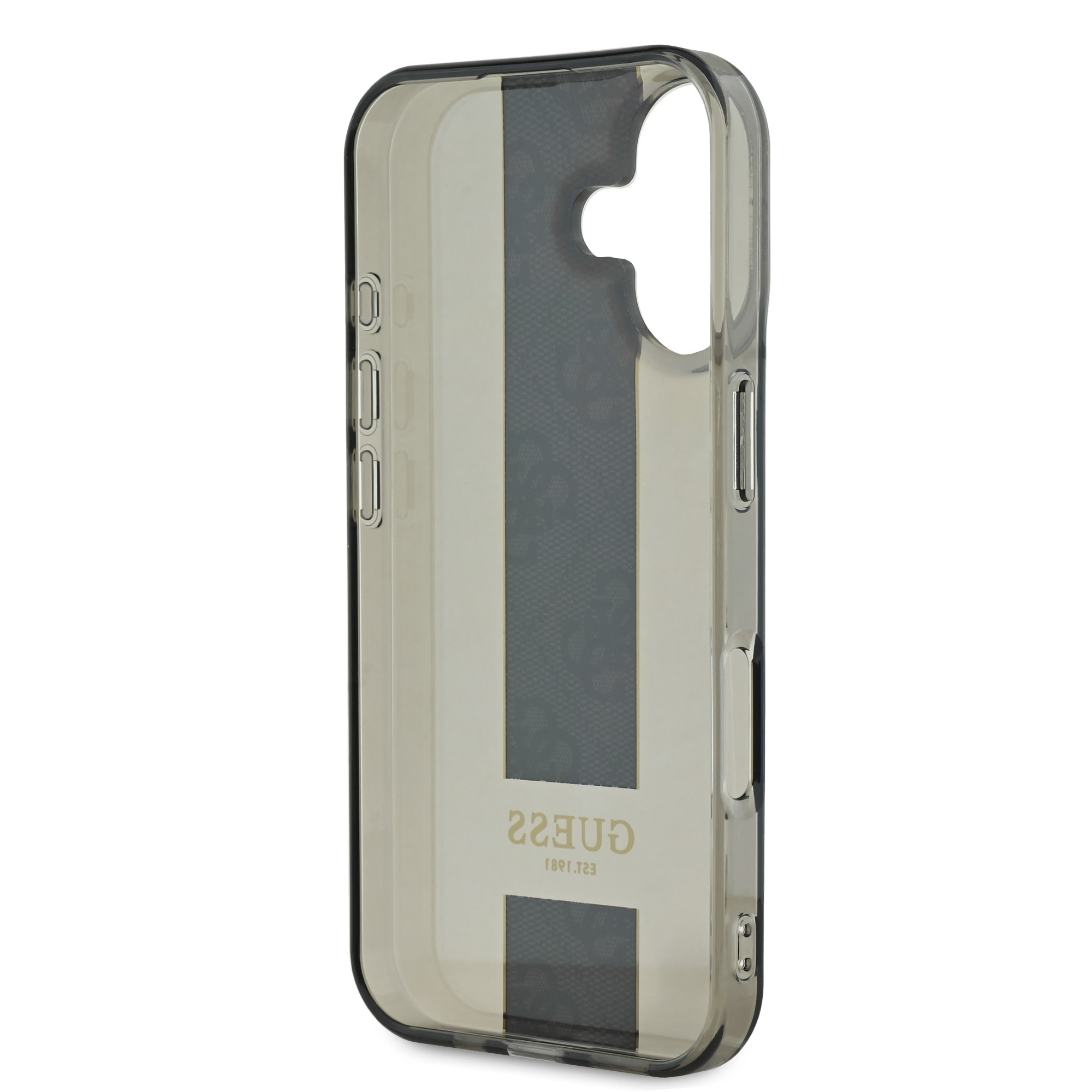 Guess Guess iPhone 16 Backcover hoesje IML 4G Stripe - Zwart, foto 4 van 6