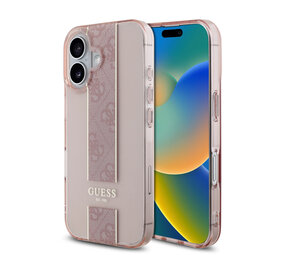 Guess Guess iPhone 16 Back cover case - IML 4G Stripe - Pink Guess Guess iPhone 16 Back cover case - IML 4G Stripe - Pink