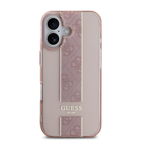 Guess Guess iPhone 16 Back cover case - IML 4G Stripe - Pink Guess Guess iPhone 16 Back cover case - IML 4G Stripe - Pink