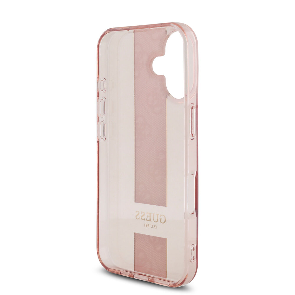 Guess Guess iPhone 16 Back cover case - IML 4G Stripe - Pink Guess Guess iPhone 16 Back cover case - IML 4G Stripe - Pink