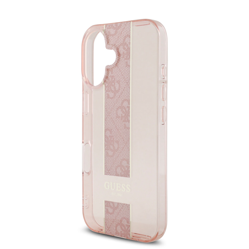 Guess Guess iPhone 16 Back cover coque IML 4G Stripe - Rose Guess Guess iPhone 16 Back cover coque IML 4G Stripe - Rose
