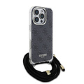 Guess Guess iPhone 16 Pro Max Back cover coque Crossbody cord 4G - Noir
