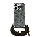 Guess Guess iPhone 16 Pro Max Backcover hoesje Crossbody cord 4G - Bruin