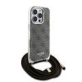 Guess Guess iPhone 16 Pro Max Back cover case - Crossbody cord 4G - Brown