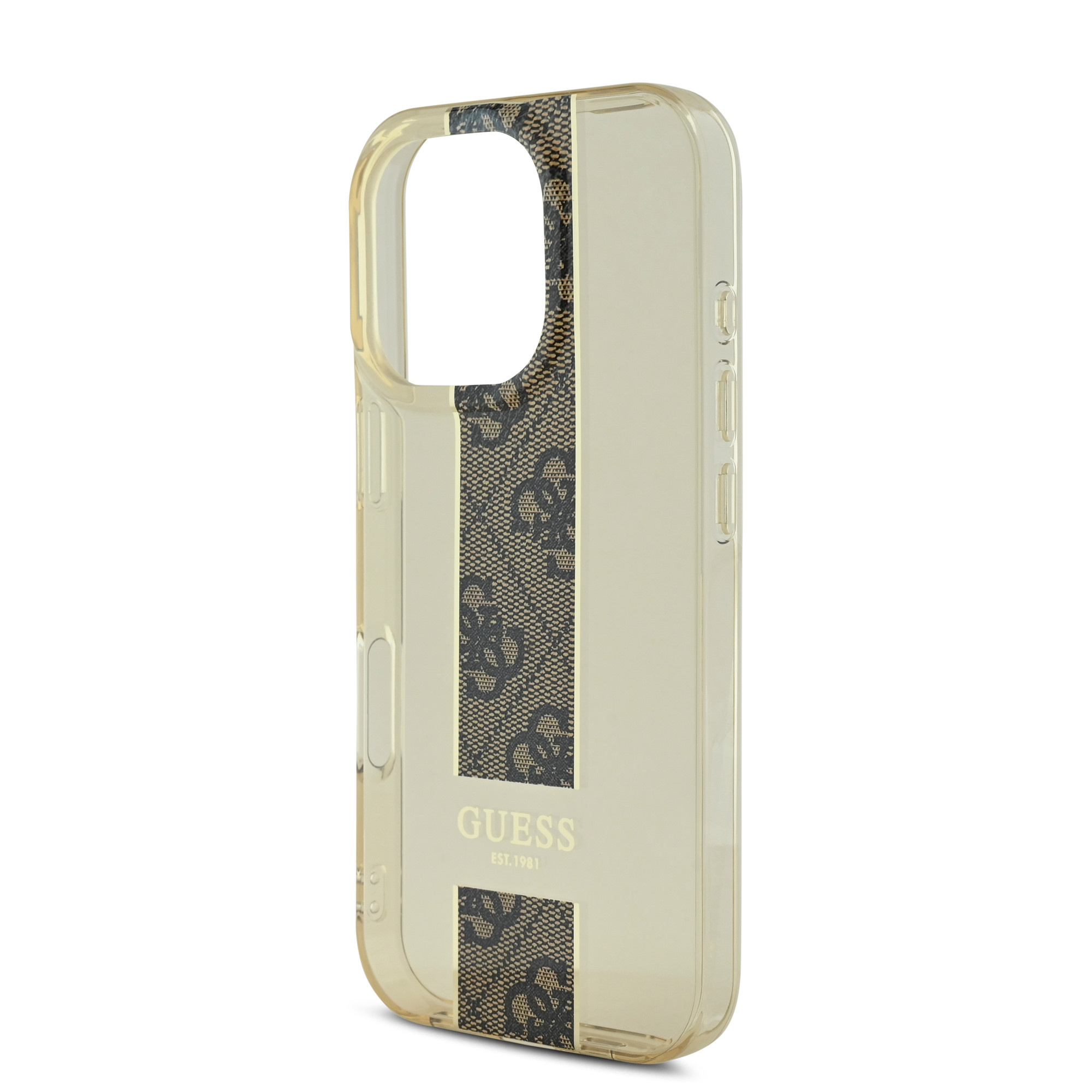 Guess Guess iPhone 16 Pro Max Backcover hoesje IML 4G stripes - Bruin, foto 4 van 6