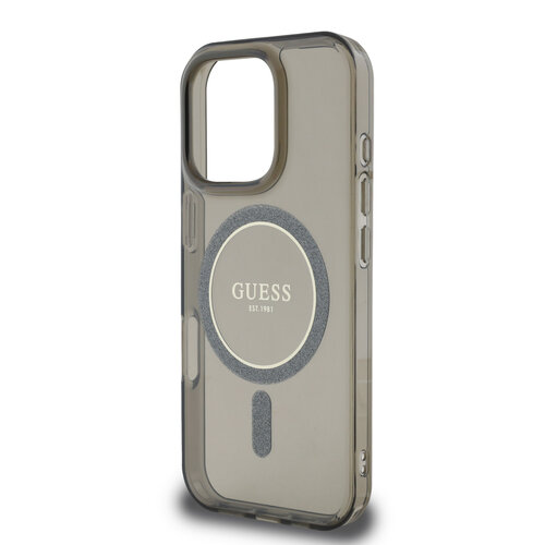 Guess Guess iPhone 16 Pro Back-Cover hul - Magsafe IML Glitter - Schwarz