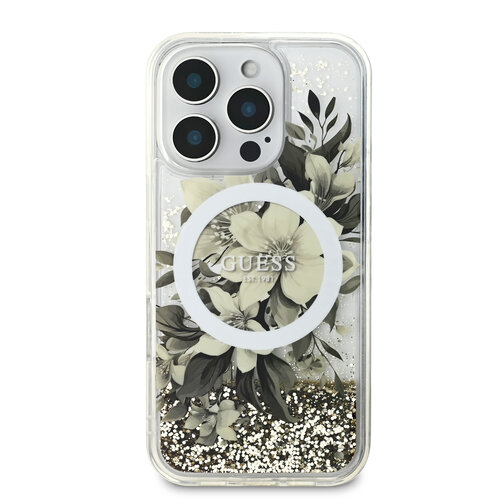 Guess Guess iPhone 16 Pro Back-Cover hul - Magsafe Liquid Glitter - Beige