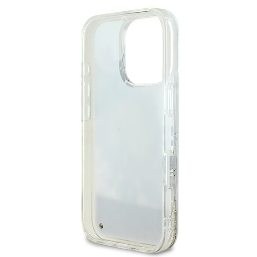 Guess Guess iPhone 16 Pro Backcover hoesje Magsafe Liquid Glitter - Beige