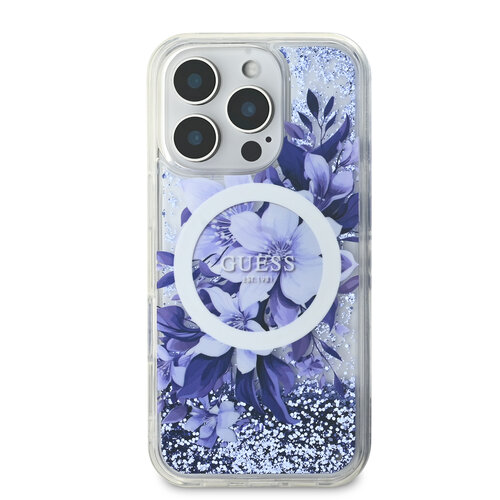 Guess Guess iPhone 16 Pro Back-Cover hul - Magsafe Liquid Glitter - Lila