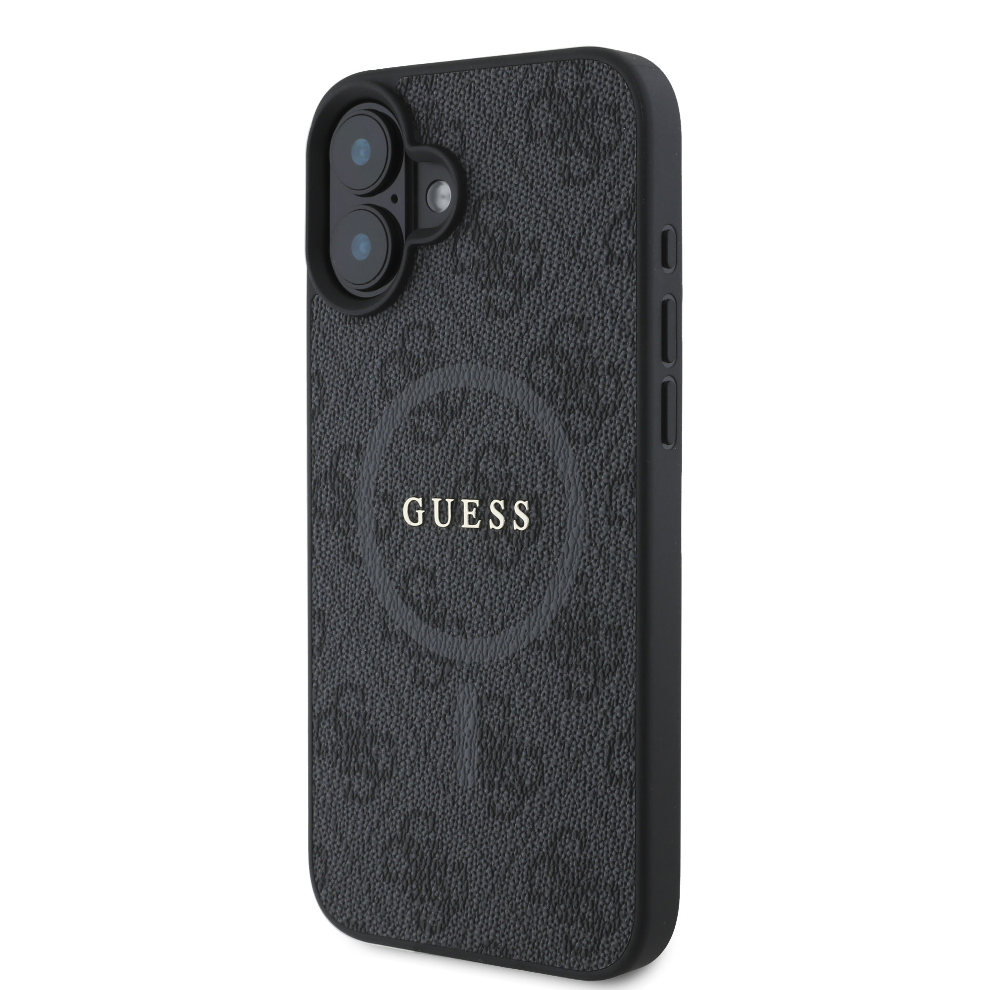 Guess Guess iPhone 16 Backcover hoesje - Magsafe PU Leather - 4G Ring - Zwart, foto 2 van 6