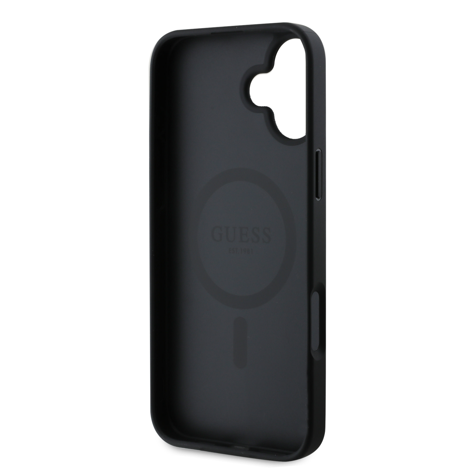 Guess Guess iPhone 16 Backcover hoesje - Magsafe PU Leather - 4G Ring - Zwart, foto 4 van 6