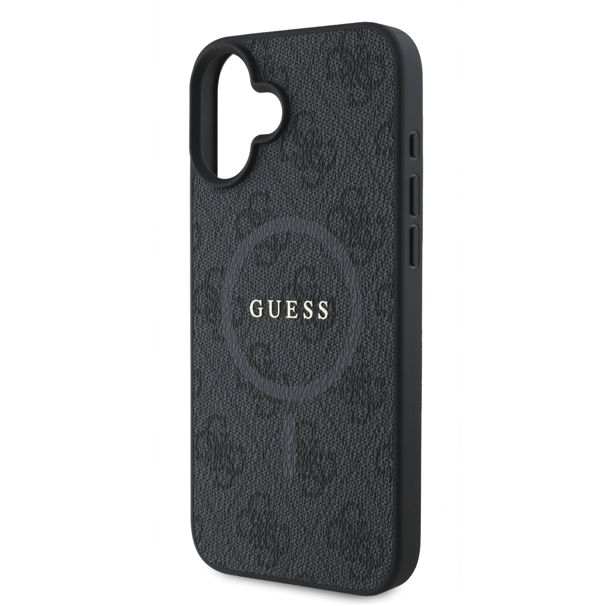 Guess Guess iPhone 16 Backcover hoesje - Magsafe PU Leather - 4G Ring - Zwart, foto 5 van 6