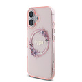 Guess Guess iPhone 16 Back-Cover hul - Magsafe IML Flowers - Rosa