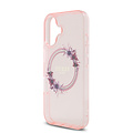 Guess Guess iPhone 16 Back-Cover hul - Magsafe IML Flowers - Rosa