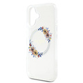 Guess Guess iPhone 16 Backcover hoesje Magsafe IML Flowers - Transparant
