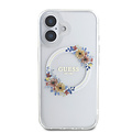 Guess Guess iPhone 16 Backcover hoesje Magsafe IML Flowers - Transparant
