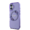 Guess Guess iPhone 16 Back cover case - Magsafe IML Flowers - Purple