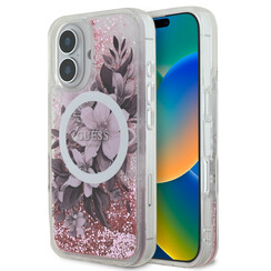 Guess iPhone 16 Back cover case - Magsafe Liquid Glitter - Pink