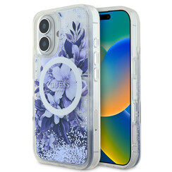 Guess iPhone 16 Back cover case - Magsafe Liquid Glitter - Purple