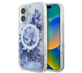 Guess Guess iPhone 16 Back-Cover hul - Magsafe Liquid Glitter - Lila Guess Guess iPhone 16 Back-Cover hul - Magsafe Liquid Glitter - Lila
