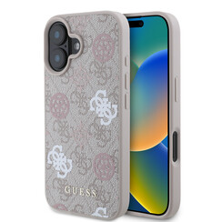 Guess iPhone 16 Back cover coque Magsafe - Peony on 4G - Rose