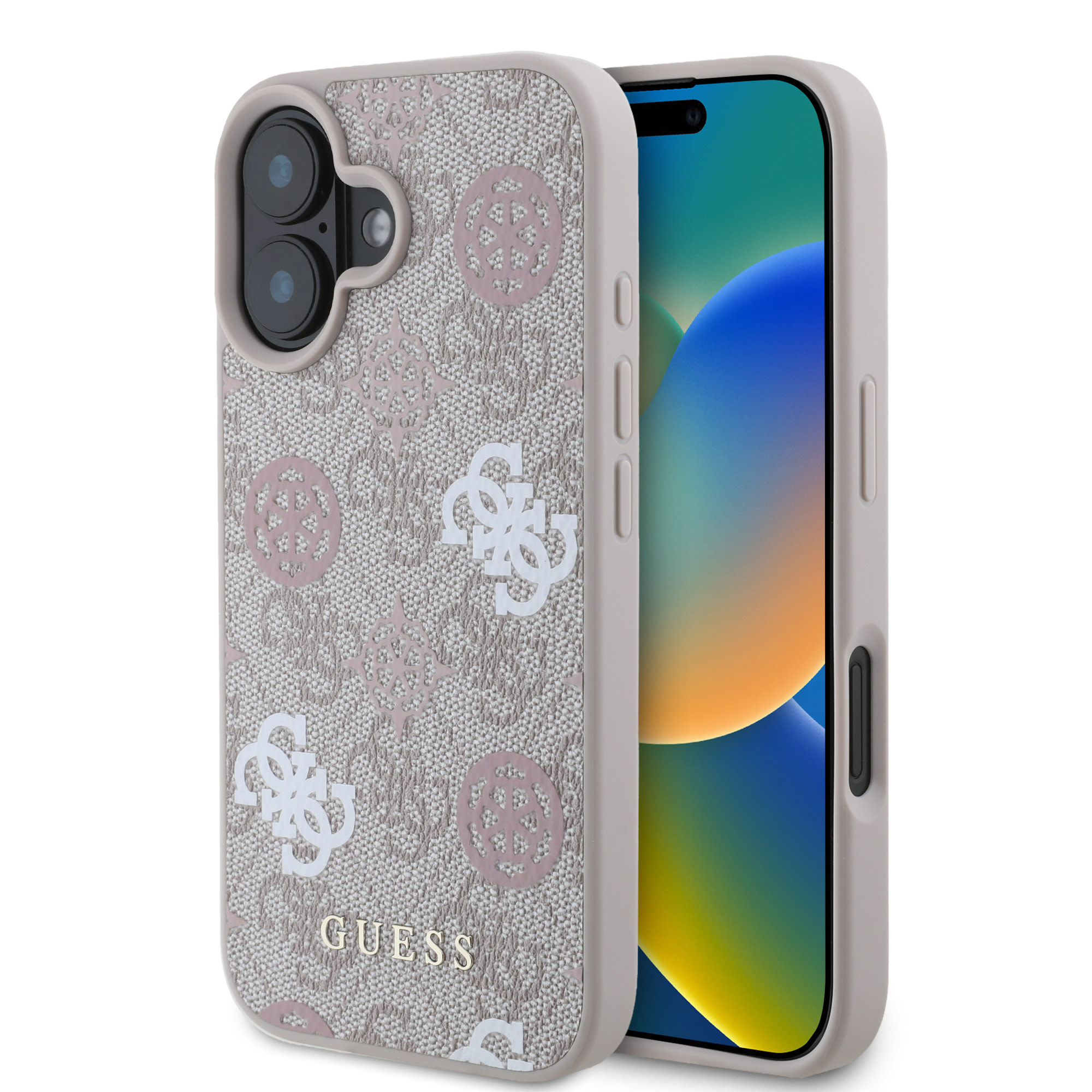 Guess Guess iPhone 16 Backcover hoesje Magsafe - Peony on 4G - Roze
