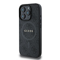 Guess Guess iPhone 16 Pro Max Backcover hoesje - Magsafe PU Leather - 4G Ring - Zwart
