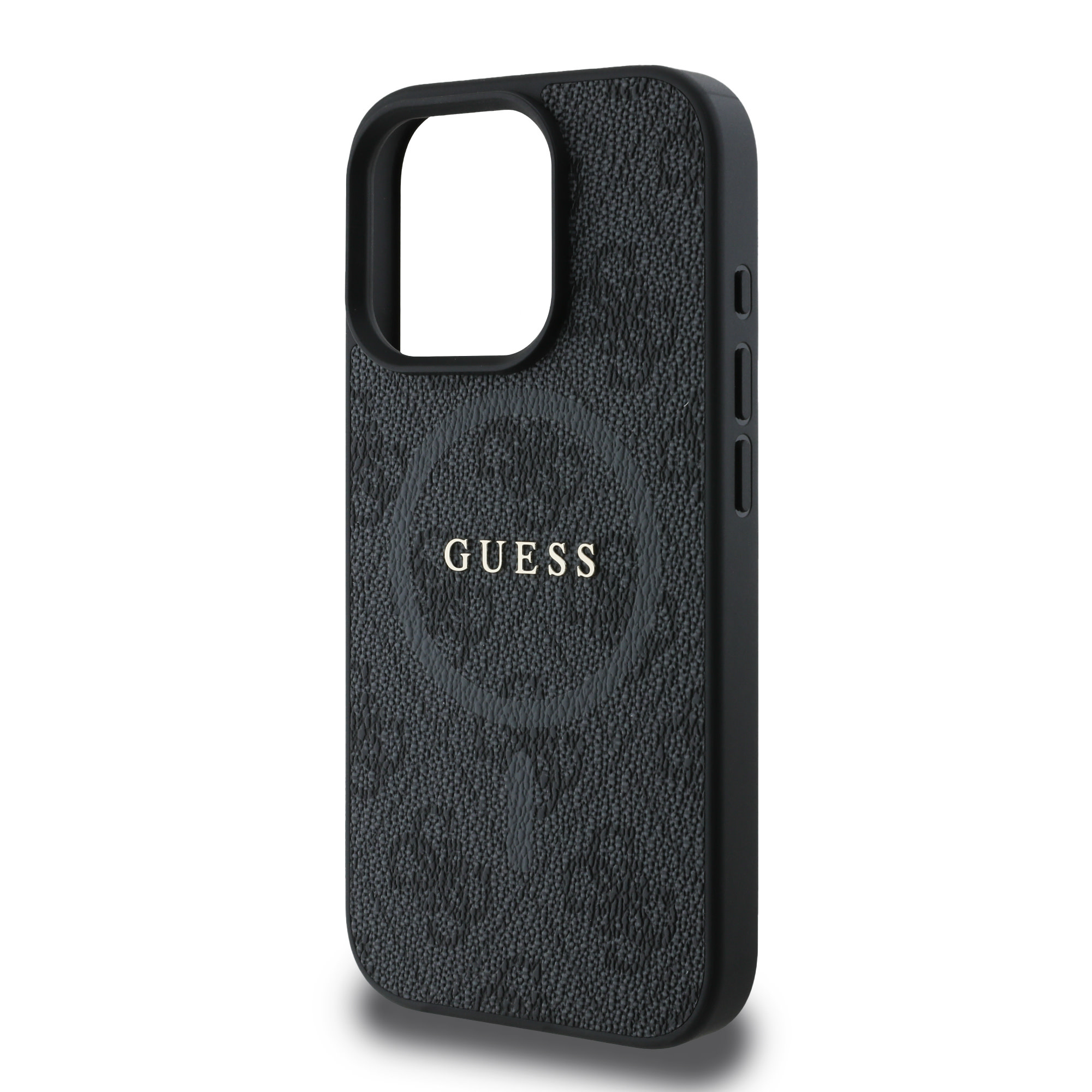 Guess Guess iPhone 16 Pro Max Backcover hoesje - Magsafe PU Leather - 4G Ring - Zwart, foto 4 van 6