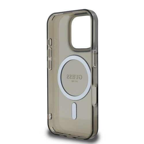 Guess Guess iPhone 16 Pro Max Backcover hoesje Magsafe IML Glitter - Zwart