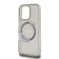 Guess Guess iPhone 16 Pro Max Backcover hoesje Magsafe IML Flowers - Zwart
