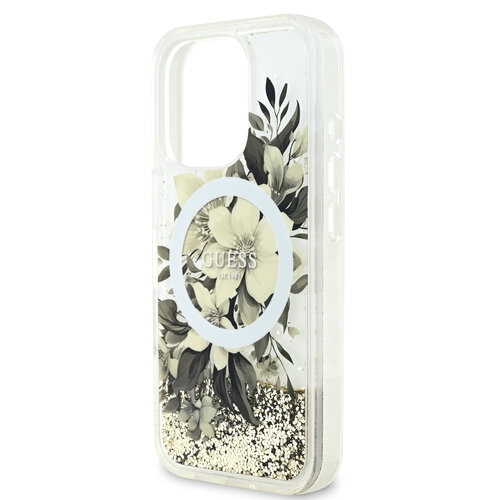 Guess Guess iPhone 16 Pro Max Back-Cover hul - Magsafe Liquid Glitter - Beige