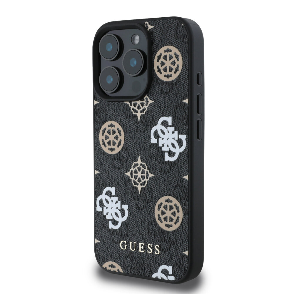Guess Guess iPhone 16 Pro Max Back-Cover hul - Magsafe - Peony on 4G - Schwarz Guess Guess iPhone 16 Pro Max Back-Cover hul - Magsafe - Peony on 4G - Schwarz