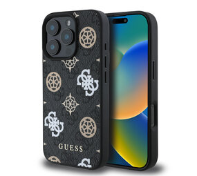 Guess Guess iPhone 16 Pro Max Back-Cover hul - Magsafe - Peony on 4G - Schwarz Guess Guess iPhone 16 Pro Max Back-Cover hul - Magsafe - Peony on 4G - Schwarz