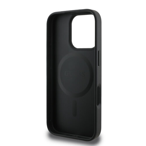 Guess Guess iPhone 16 Pro Max Back-Cover hul - Magsafe - Peony on 4G - Schwarz