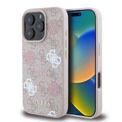 Guess iPhone 16 Pro Max Backcover hoesje Magsafe - Peony on 4G - Roze