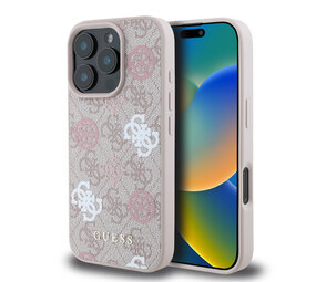 Guess Guess iPhone 16 Pro Max Back cover coque Magsafe - Peony on 4G - Rose Guess Guess iPhone 16 Pro Max Back cover coque Magsafe - Peony on 4G - Rose