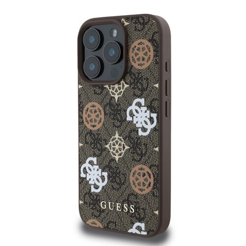 Guess Guess iPhone 16 Pro Max Back cover case - Magsafe - Peony on 4G - Brown