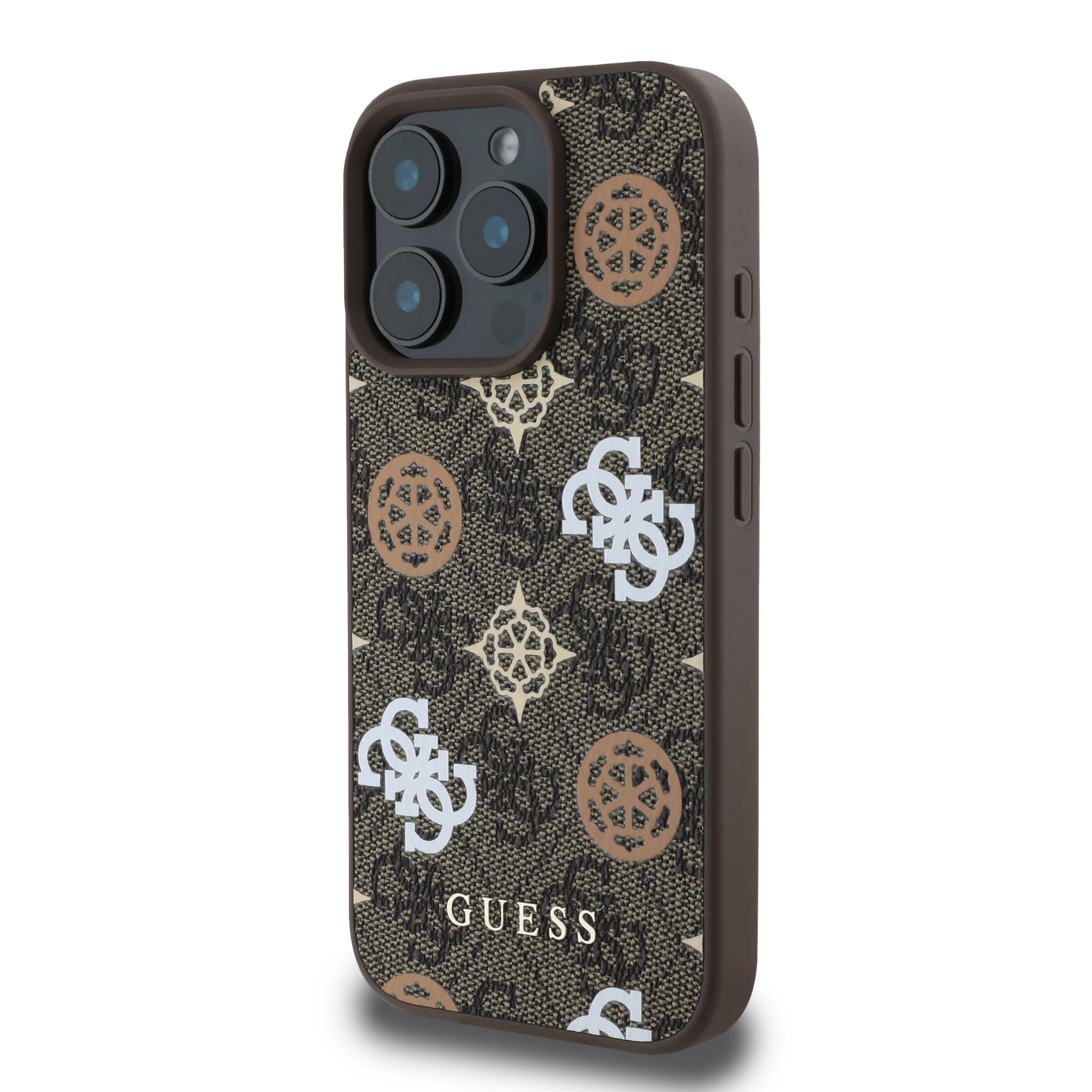 Guess Guess iPhone 16 Pro Max Backcover hoesje Magsafe - Peony on 4G - Bruin, foto 2 van 6