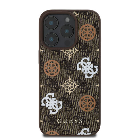 Guess Guess iPhone 16 Pro Max Backcover hoesje Magsafe - Peony on 4G - Bruin Guess Guess iPhone 16 Pro Max Backcover hoesje Magsafe - Peony on 4G - Bruin