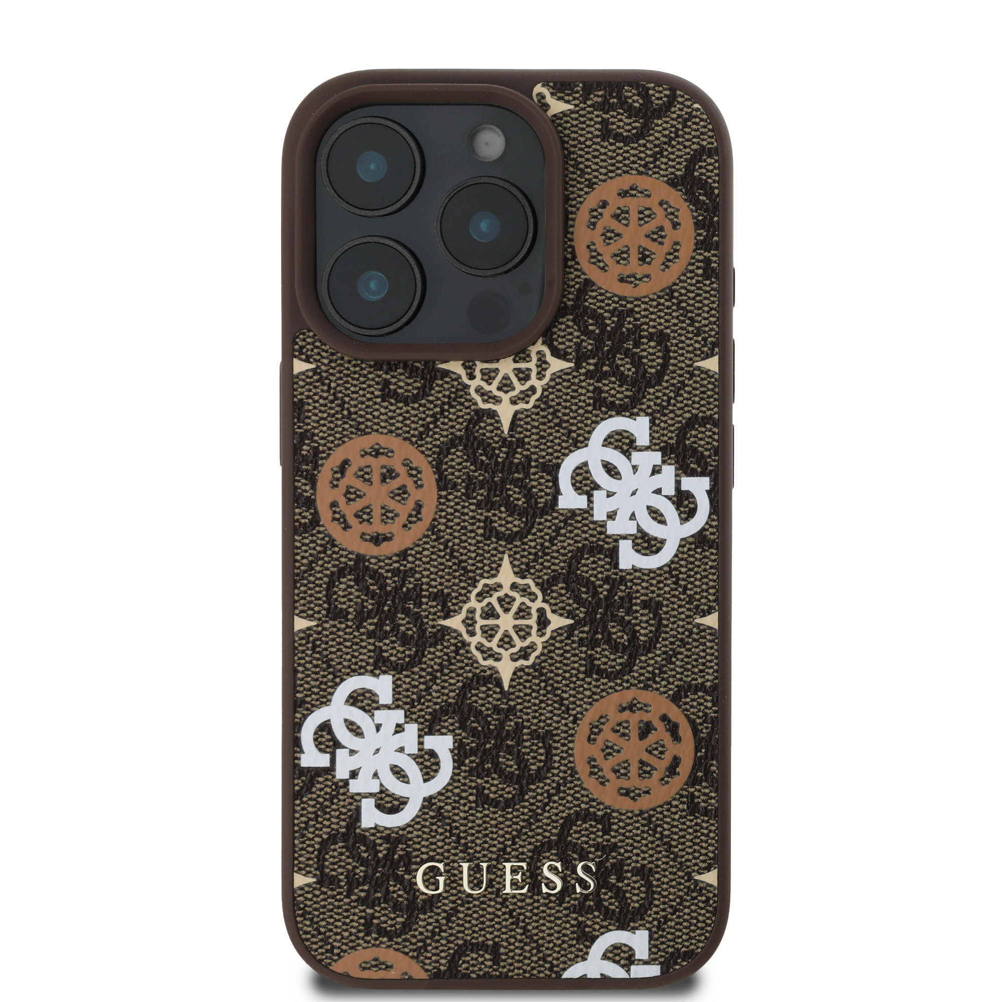 Guess Guess iPhone 16 Pro Max Backcover hoesje Magsafe - Peony on 4G - Bruin, foto 3 van 6