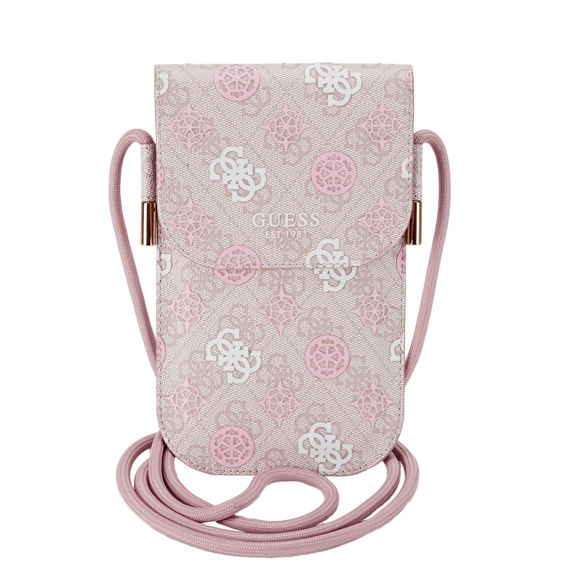 Guess Guess Wallet tas Multicolor print on 4G - Roze
