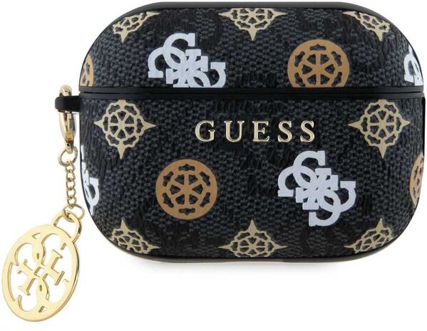 Guess Guess AirPods Pro & Pro 2 Case - Peony on 4G - Zwart