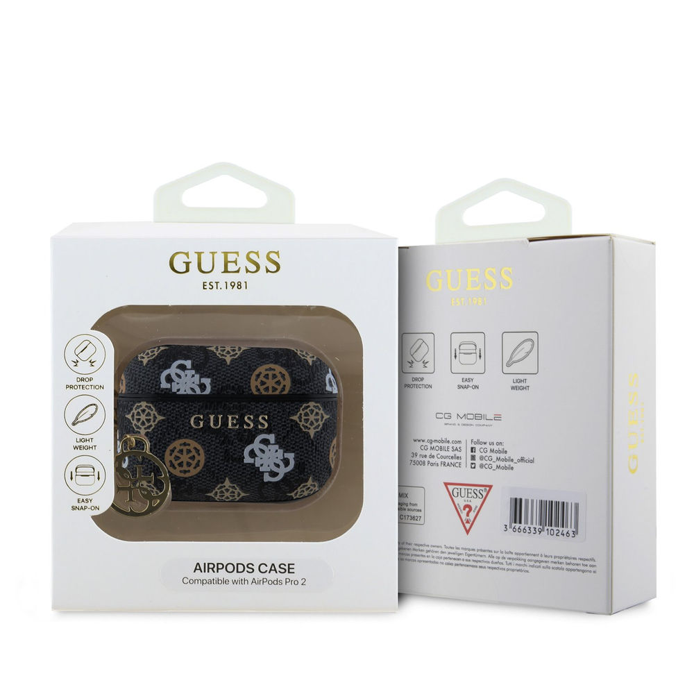 Guess Guess AirPods Pro & Pro 2 Case - Peony on 4G - Zwart, foto 3 van 3