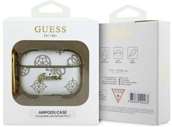 Guess Guess AirPods Pro & Pro 2 Case - 4G hook - Wit, foto 3 van 3