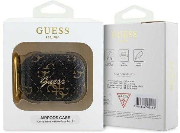 Guess Guess AirPods Pro & Pro 2 Case - 4G hook - Zwart, foto 3 van 3