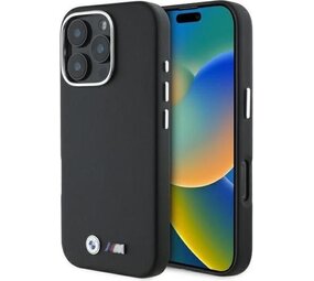 BMW BMW iPhone 16 Pro Max Backcover hoesje Smooth Full Wrapped Metal - Zwart BMW BMW iPhone 16 Pro Max Backcover hoesje Smooth Full Wrapped Metal - Zwart