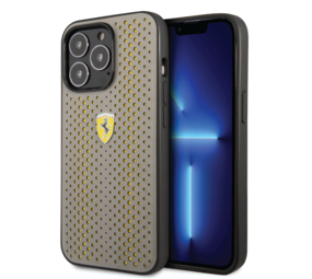 Ferrari Ferrari iPhone 14 Pro Back cover case - Leather Perfo - Yellow Ferrari Ferrari iPhone 14 Pro Back cover case - Leather Perfo - Yellow