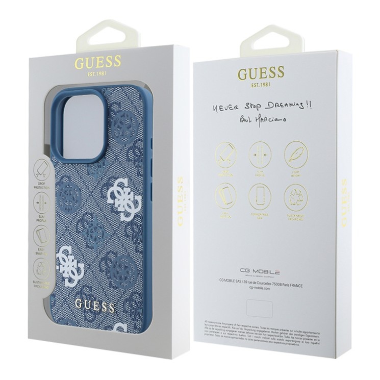Guess Guess iPhone 16 Pro Backcover hoesje Magsafe - Peony on 4G - Blauw, foto 3 van 3